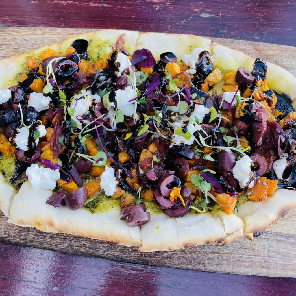 Barrel House Flatbread - Summer Squash, kalamata olives & goat cheese